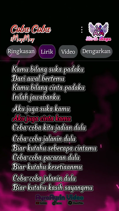 Lirik Lagu Coba Coba - iMeyMey #liriklagu #laguviral #fyp #cobacoba #shorts