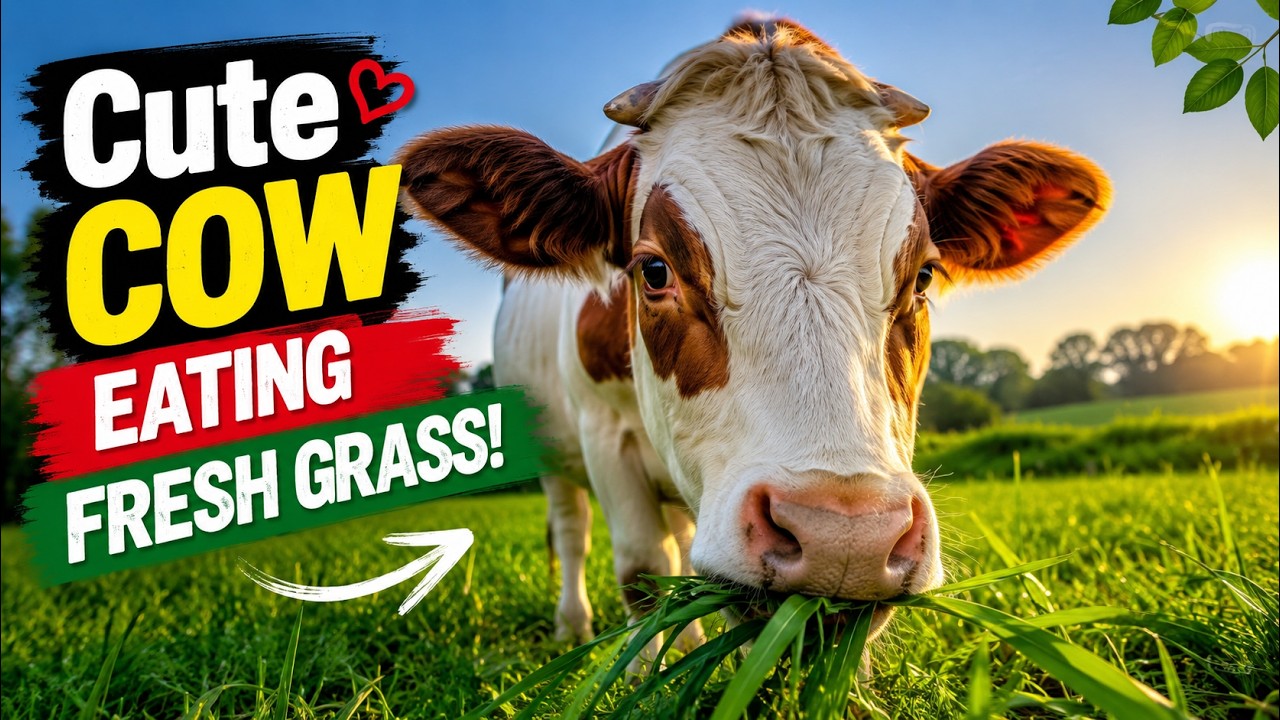 🐄 Amazing Cow Eating Fresh Green Grass | Best Relaxing Animal Video #shorts by Dreamy Stories