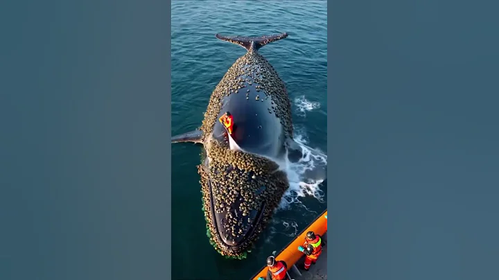 Watch nature's cleaning in action! 🐋✨ Removing barnacles from whales, helping them glide througt
