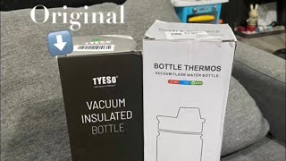 Original Vs. Fake - TYESO Vacuum Insulated Bottle (Actual photos and video test)