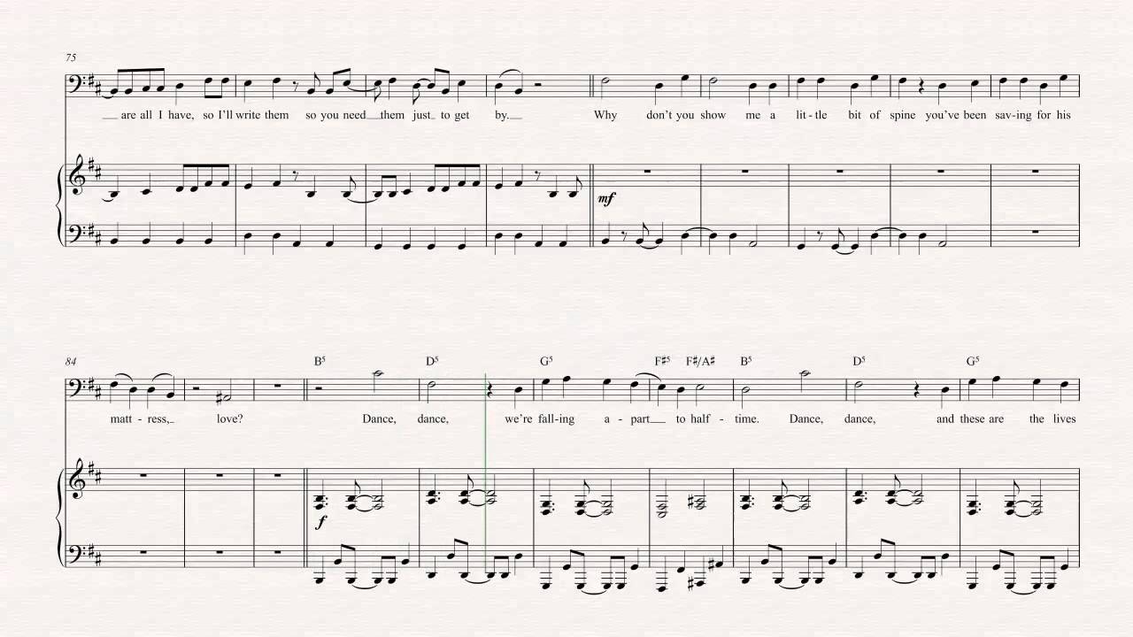 Bass - Dance Dance - Fall Out Boy - Sheet Music, Chords, & Vocals - YouTube