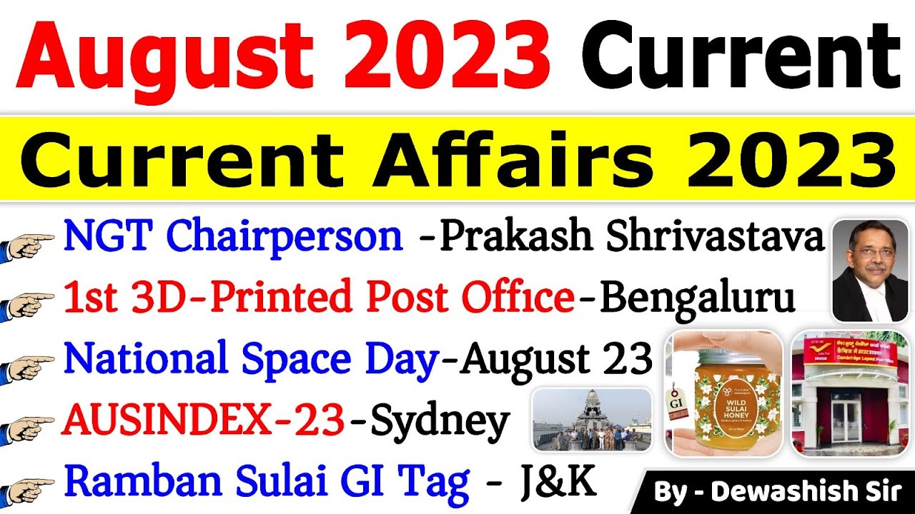 August 2023 Monthly Current Affairs | Current Affairs 2023 | Monthly ...