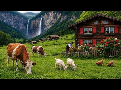 Switzerland's most beautiful village - Lauterbrunnen, a real paradise on earth - Rain ambience