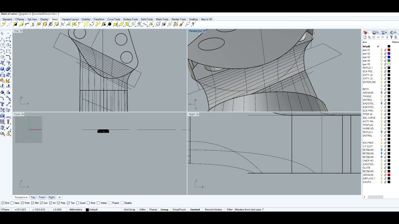 Nightingale Guitars   8 String multiscale neck modelling
