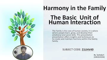Harmony in the Family| Universal Human Values (21UHV49)| SVCE Bengaluru