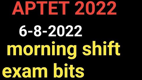 APTET morning shift bits| AP tet today exam bits|ap tet today bits|
