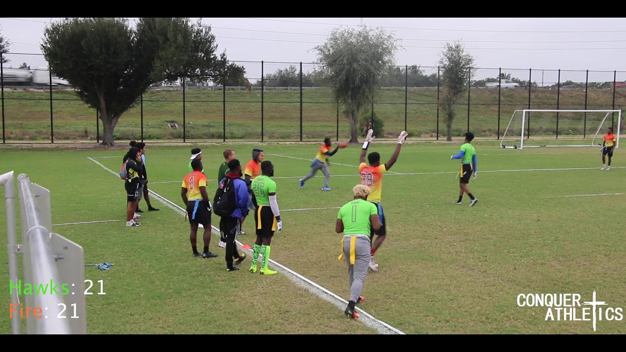 Conquer Flag Football League '19 | Week 6 | Hawks vs Fire - YouTube
