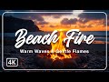 🎇 Beach Fire | Warm Waves & Gentle Flames | No Ads