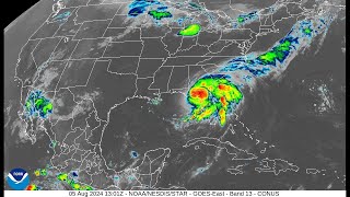 2024 Debby - 4 Kilometer Resolution Infrared Satellite Imagery Animation (HD 1280x720)