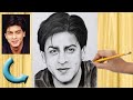 How To Draw Shahrukh Khan Easy Charcoal Pencil Sketch Easy Pencil Sketch 