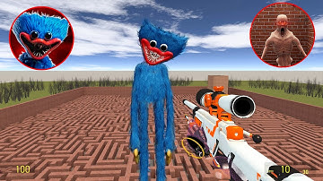 HORROR HUGGY WUGGY VS SCP 096 VS SCARY DEER Garry
