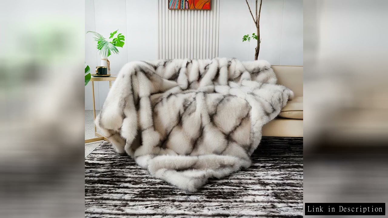 Faux Fur Blanket for Bed Luxury Decor White Blanke Super Soft Fuzzy Faux Fox Fur Blankets Winter War