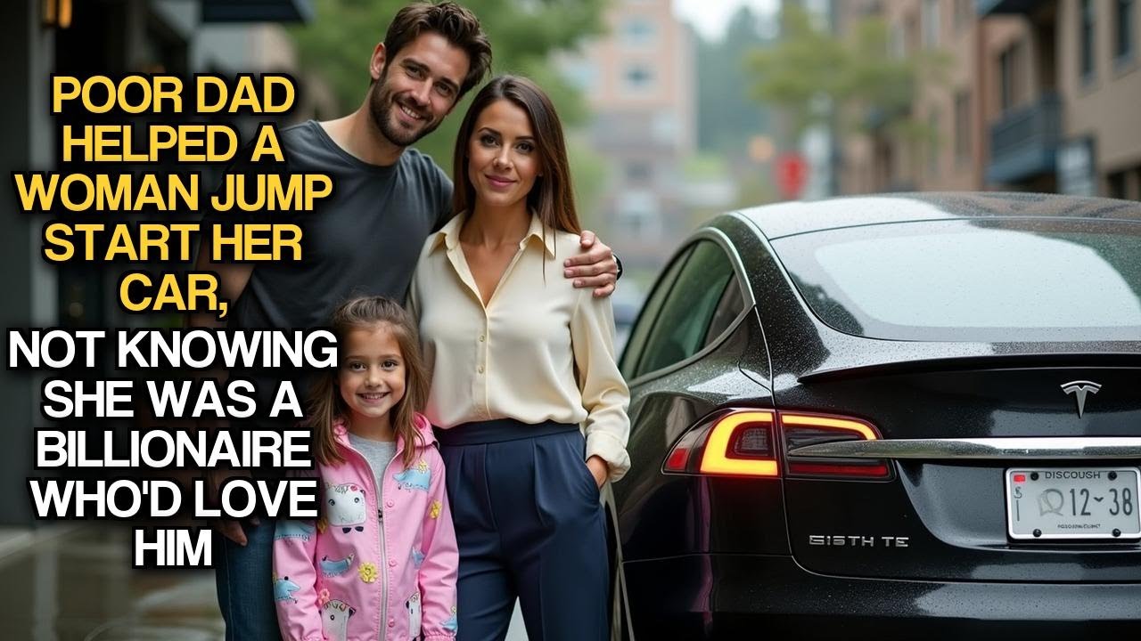 Poor Dad Helped A Woman Jump Start Her Car, Not Knowing She Was A Billionaire Who'd Love Him