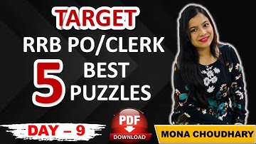 Puzzle Daily Dose || Best Puzzles For RRB PO/CLERK 2021 || Mona Choudhary
