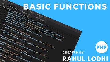 PHP Tutorial #8- Basic function in php