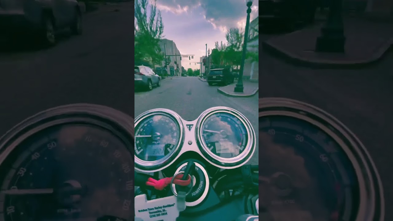 Triumph Bonneville T120 scrambler. Motorcycle tire change. 