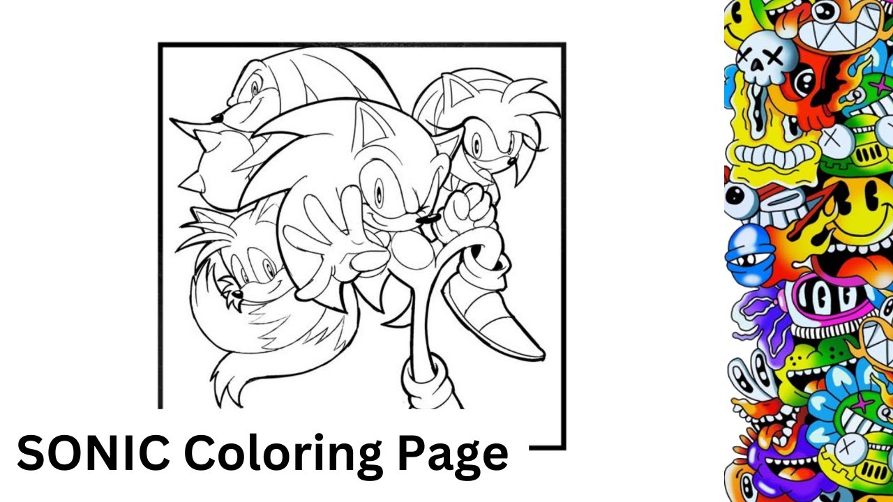 Sonic, Amy, Knuckles, Miles Coloring Pages || #drawing #coloring - YouTube