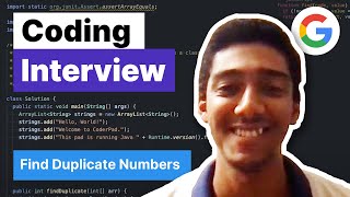 Software Engineering Mock Interview: Find the Duplicate Number (with Google SWE)
