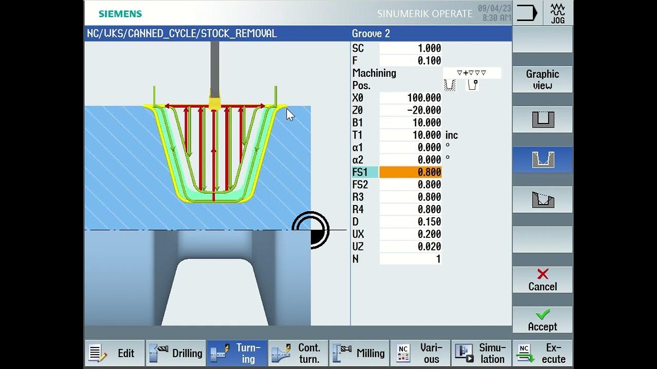 OD Grooving Cycle Siemens Grooving Cycle For CNC Turning Siemens