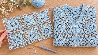 🩵This Crochet Pattern is Made in a Single Piece❗️How do You Make a Unique Floral Blouse or Shawl?
