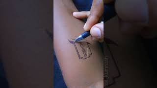 new concept of temporary tattoo || trick of blade #shorts screenshot 1
