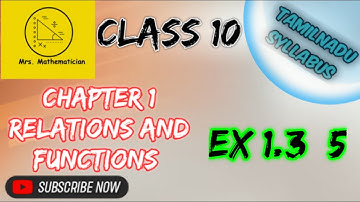 10th maths chapter 1 Ex1.3  5  |TN maths chapter 1 Relations and functions Exercise 1.3  5  problem