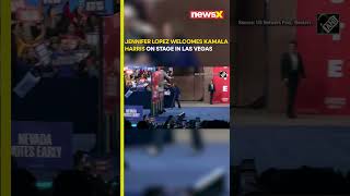 #watch | Jennifer Lopez welcomes Kamala Harris on stage in Las Vegas #uselections2024 #newsx