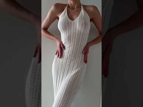 Довга пляжна біла сукня- туніка універсального розміру, видео 4