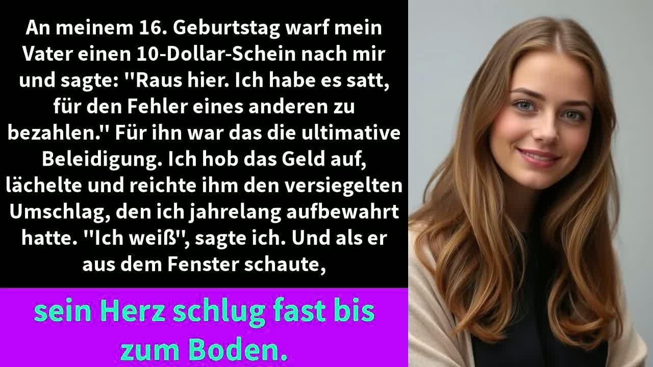 Ich hob den zerknüllten Zehn-Dollar-Schein vom Boden auf, den der Mann, den ich zwölf Jahre lang Papa genannt hatte, mir ins Gesicht geworfen hatte. „Raus hier“, sagte er. „Ich habe es satt, für...