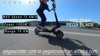 What's PEGA BLADE eletric scooter First-person perspective riding look like?