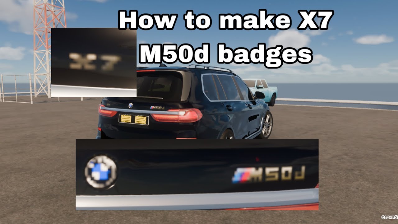 How to make realistic x7 m50d badge and bmw logo in car parking multiplayer 2