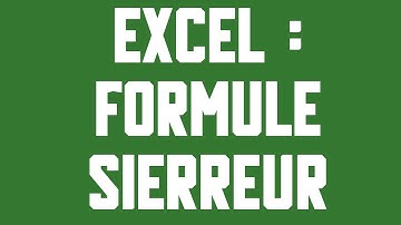 SIERREUR Formule Excel
