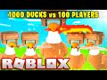 1000 DUCKS vs 100 PLAYERS... (Roblox Bedwars)