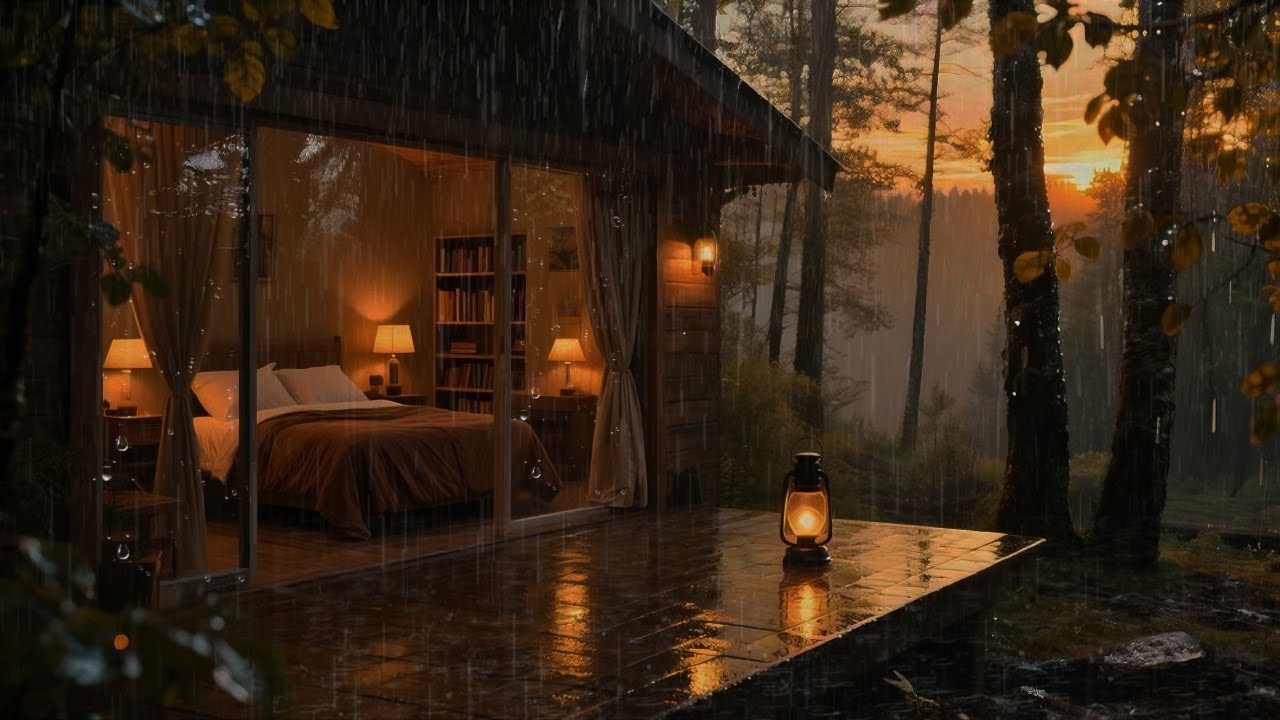Forest Cabin Rainfall 🌧 | Relaxing Ambience for Deep Rest - YouTube
