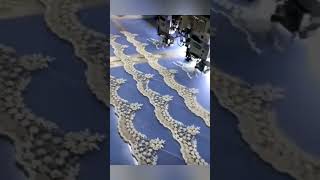 Thread Work ! Machine Work Embroidery kaisy hoti hai dekhiye!#you tobe#short video 🧵🌺🌺