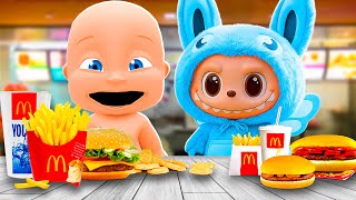 Baby and LABUBU Go to MCDONALDS!