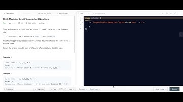 Maximize Sum Of Array After K Negations || Leetcode
