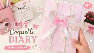 DIY Coquette Diary Tutorial 🎀 Pinterest Inspired✨ Aesthetic Journal Cover🌷 | Dairy Makeover |Easy    screenshot 4