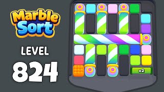 Marble Sort level 824 walkthrough solution 