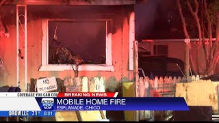Firefighter hurt after responding to mobile home fire in north Chico, 1 dog & 2 cats dead