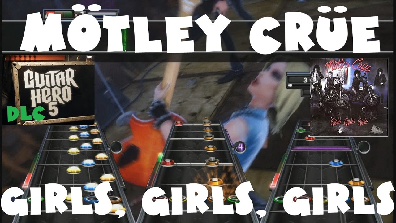 Chick plays Guitar Hero in a belt