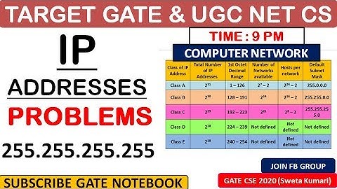 9 PM | 10 Practice Problems on IP Addressing ( Computer Network )  - GATE &  UGC NET CS Exam