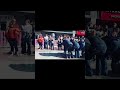 POV RED Street Performing busking Bucket Drumming On the Las Vegas Strip . CJ does backflip