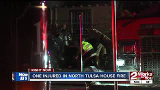 One injured in north Tulsa house fire