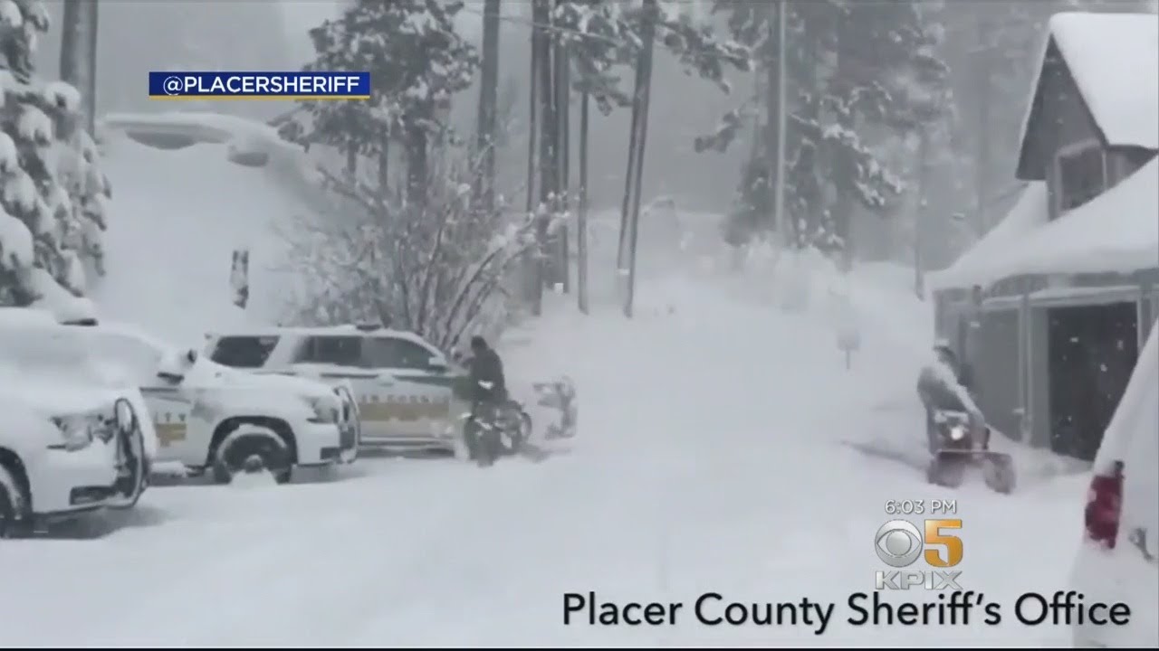 Blizzard Snowfall, Whiteout Conditions In Sierra Force Closure Of I-80, Highway 50 - YouTube