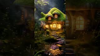 FairyTale Green Moss House | Magical Music - Relax, Anxiety Relief #shorts #magicalforest #fairy