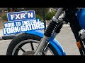 How to install fork gaiters on a harleydavidson fxr