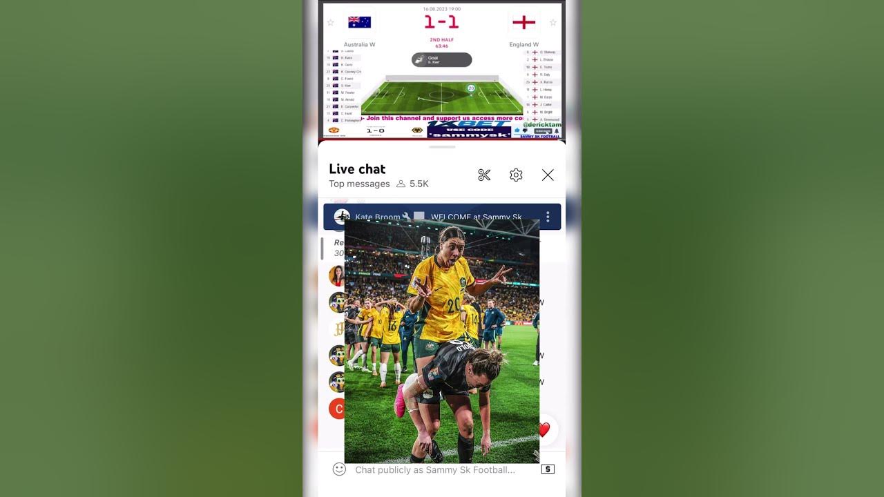 Sam Kerr Goal Australia vs England FIFA Women World Cup Semi Final 31