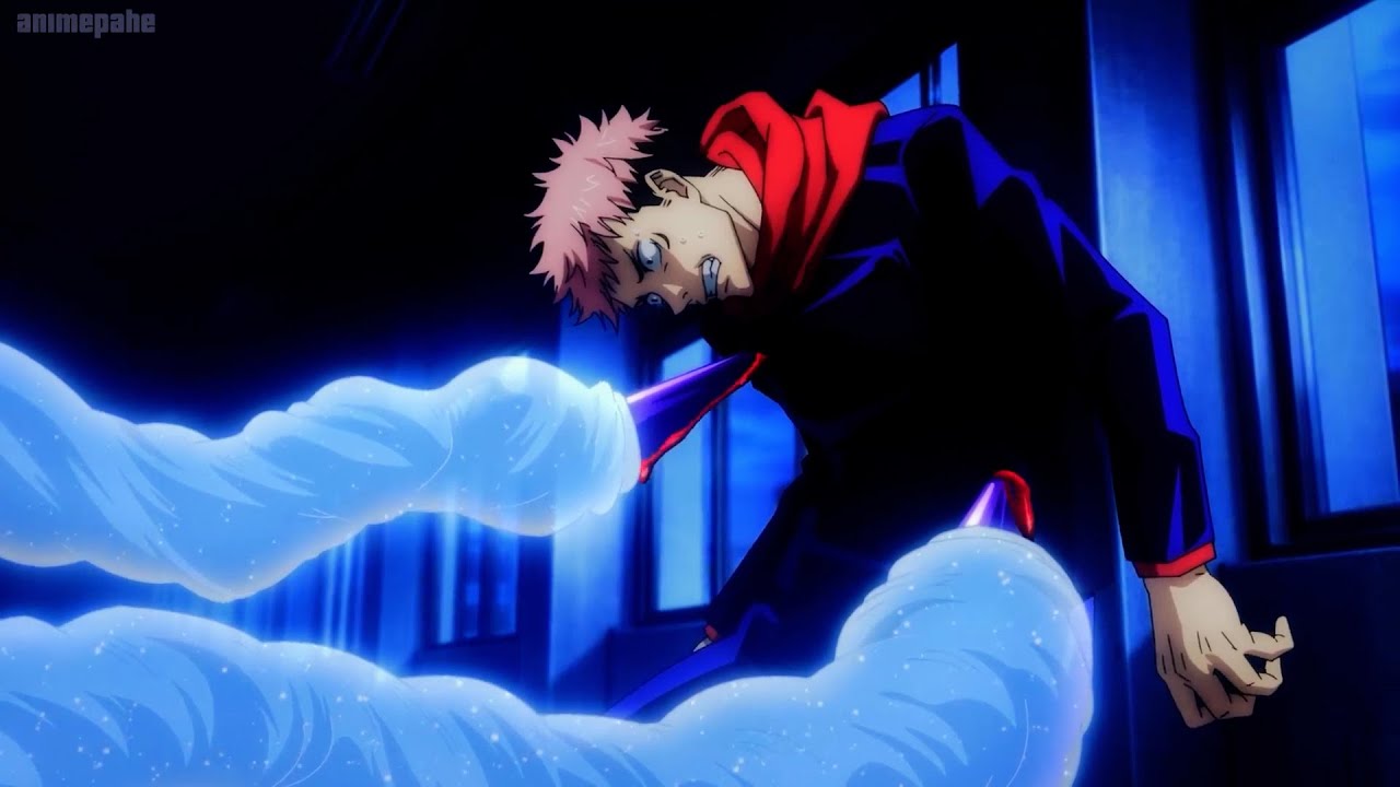 呪術廻戦 ►呪いの一撃に倒れる虎杖悠仁 !! 　強大な呪力で凍りつく虎杖悠仁 [ Jujutsu Kaisen Full HD ]