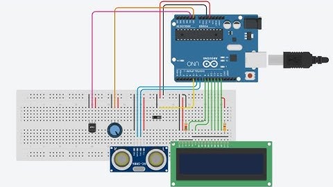 Tinkercad con Arduino, potenciometro, lcd y sensor de temperatura lm35
